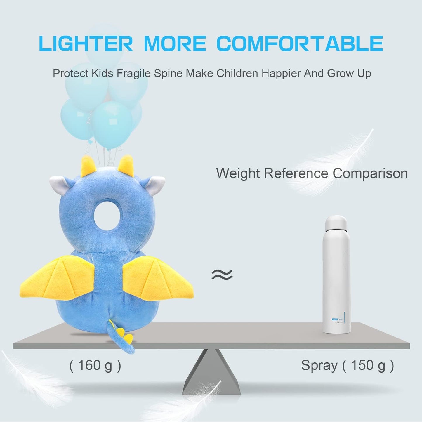 Baby head protector blue dragon description 2