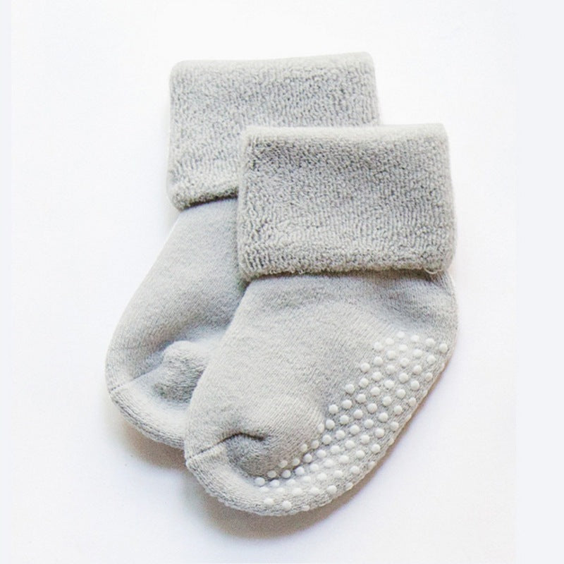 Grey baby anti-slip socks