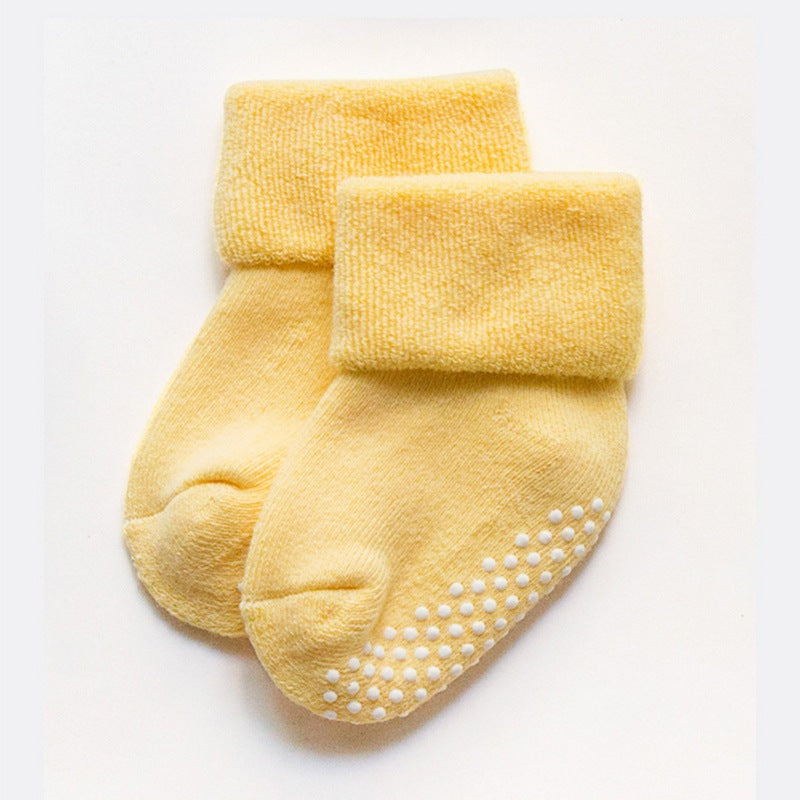 Yellow baby anti-slip socks