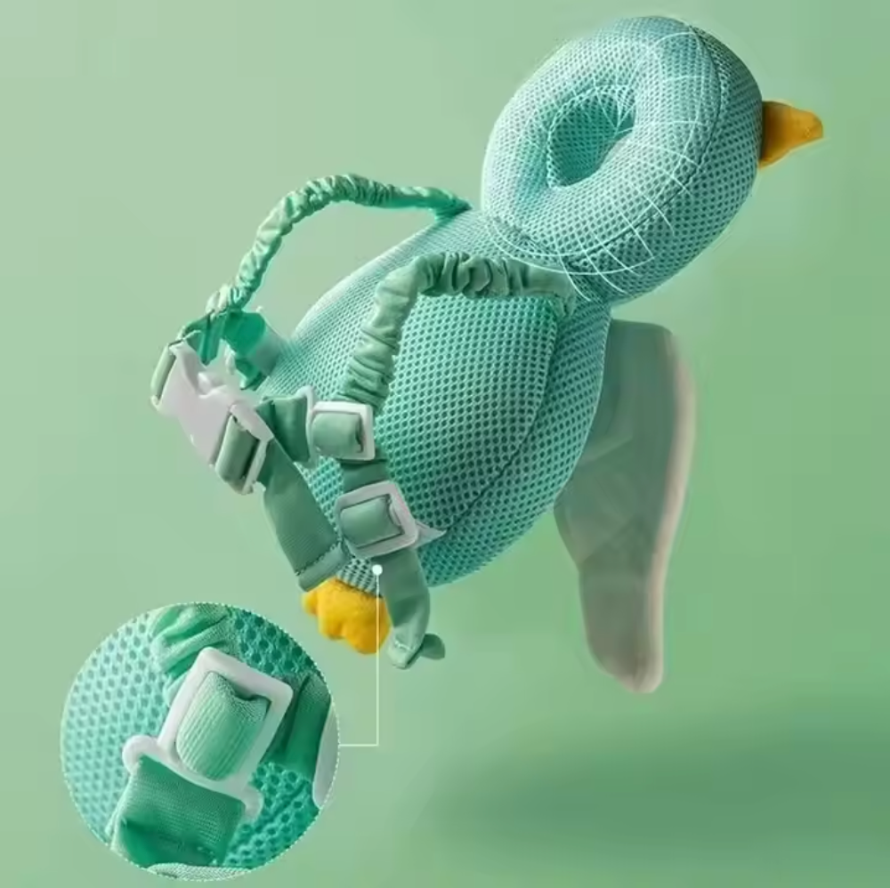 baby head protector adjustable straps close-up