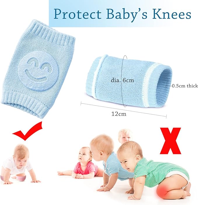 Blue baby knee pads dimensions