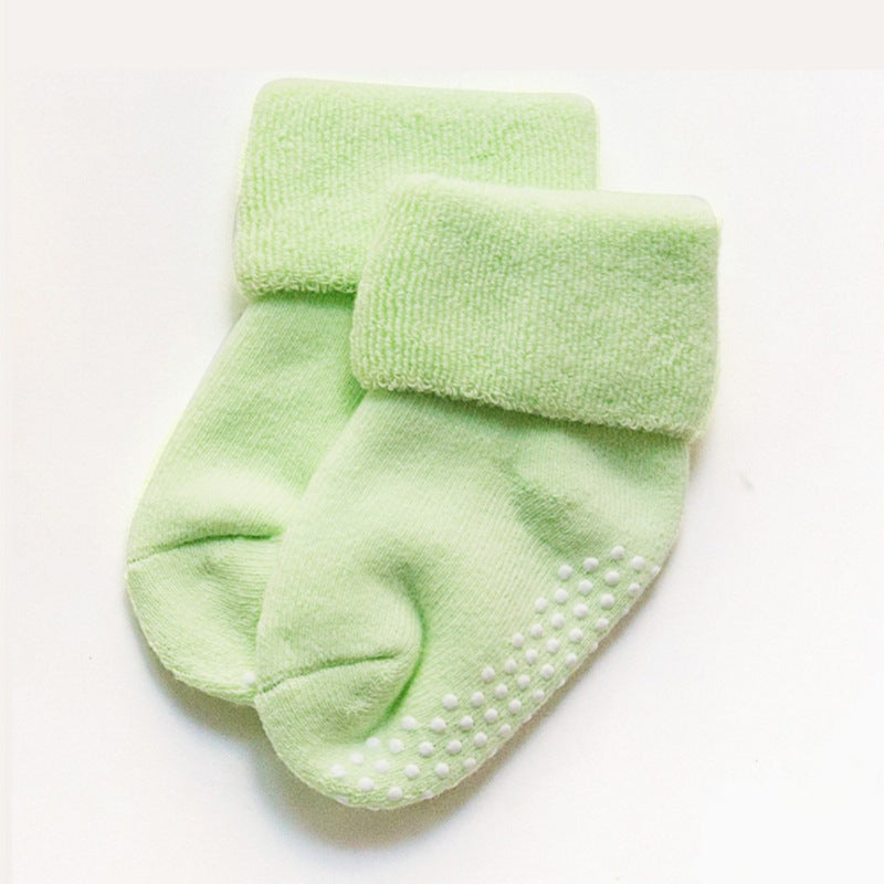 Green baby anti-slip socks
