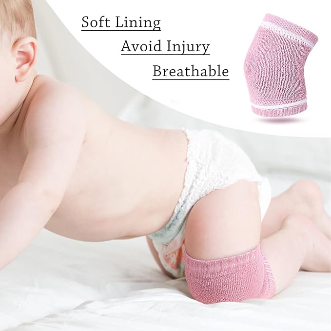 Pink baby knee pads description