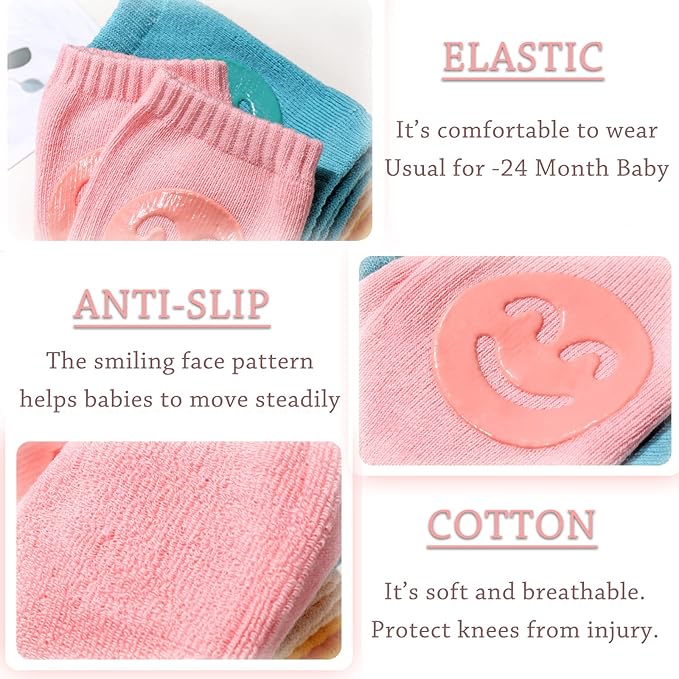 Pink baby knee pads features